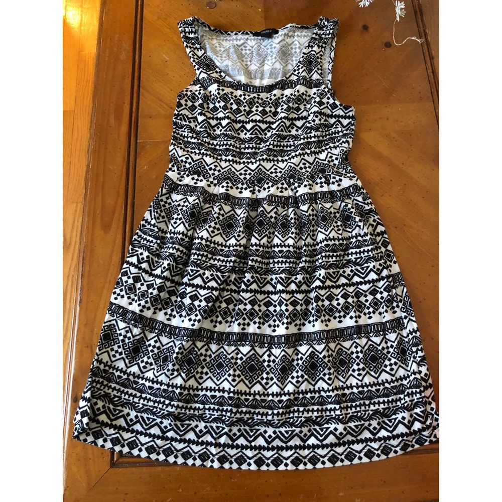 Black and white mini dress